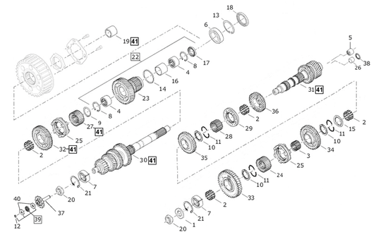 5pck Washer, internal spline